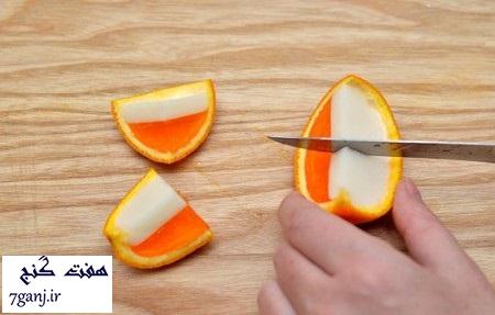 طرز تهيه ژله داخل پوست پرتقال