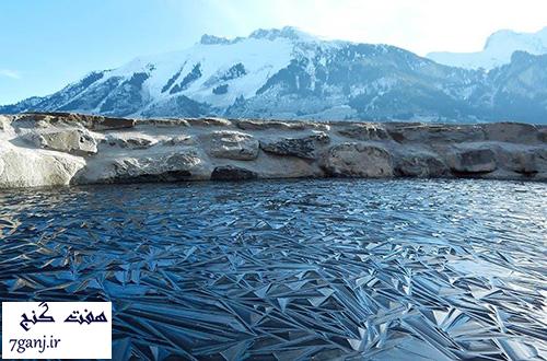 دریاچه ای یح زده در سوئیس
