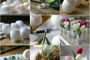 ساخت گلدان هاي زيبا با پوست تخم مرغ