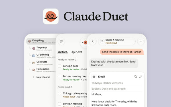 لوگو و رابط کاربری هوش مصنوعی Claude Duet محصول شرکت Anthropic