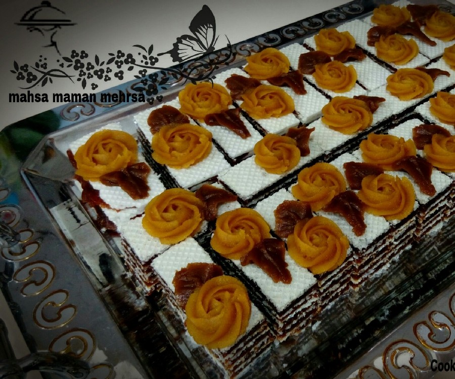 طرز تهیه › حلوا خرما به شکل شیرینی میکادو