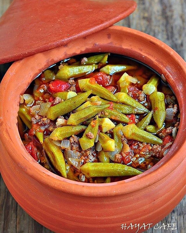 طرز تهیه خوراک بامیه و گوشت